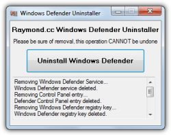 Official Download Mirror for Windows Defender Uninstaller