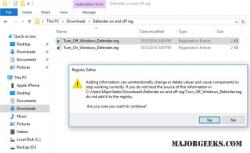 Official Download Mirror for Windows Defender - Turn On or Off