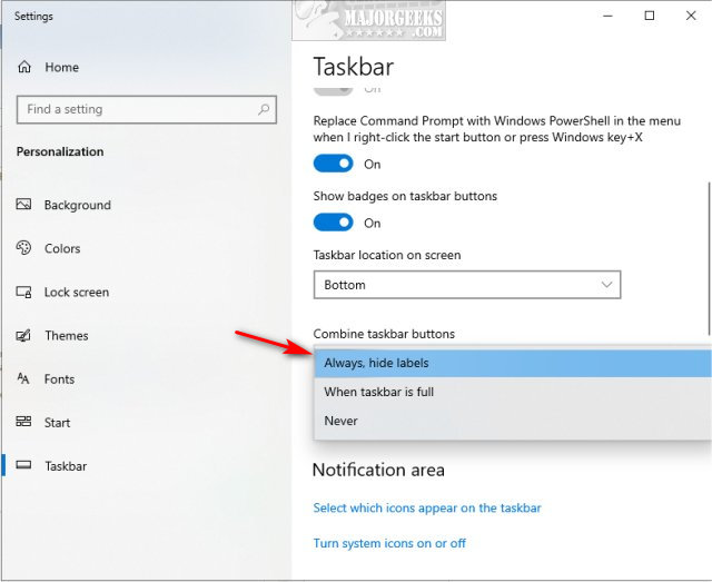 how to always sometimes or never combine taskbar buttons in windows 10 1.jpg