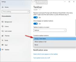 Official Download Mirror for Always, Sometimes, or Never Combine Taskbar Buttons in Windows 10