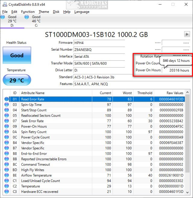 How to Find Your Hard Drive On, Off, and Time - MajorGeeks