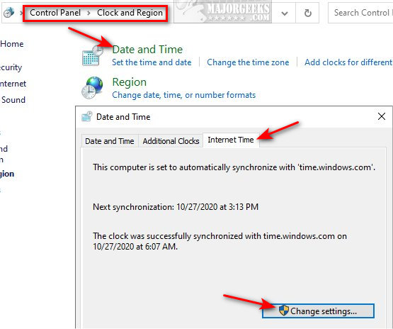 aardbeving Boost Gemarkeerd 3 Ways to Synchronize Windows Clock With an Internet Time Server -  MajorGeeks